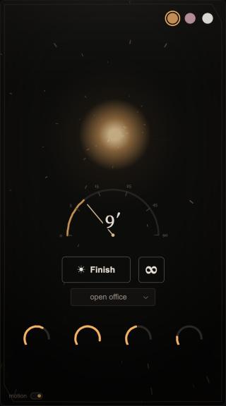 The same flight with the mouse over the panel: the dial is back and shows 9 minutes left.