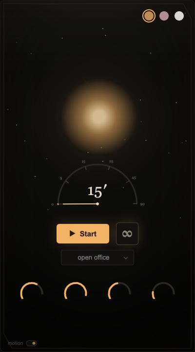 Arrival: the dial has unwound to zero, the star is large and close, Start is lit again.