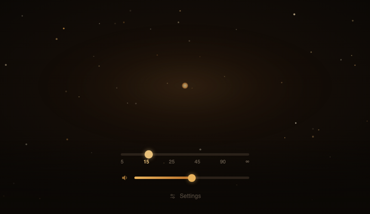 The panel on 26 July: a dark starfield with a warm star in the middle.